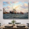 57-1316.jpg Leinwandbild Hamburg Hafen Dampfschiff Wandbild Maritim Kunstdruck