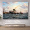 57-1317.jpg Leinwandbild Hamburg Hafen Dampfschiff Wandbild Maritim Kunstdruck