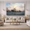 57-1318.jpg Leinwandbild Hamburg Hafen Dampfschiff Wandbild Maritim Kunstdruck