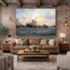 57-1320.jpg Leinwandbild Hamburg Hafen Dampfschiff Wandbild Maritim Kunstdruck