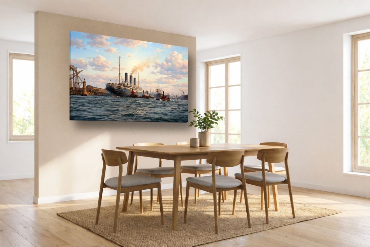 57-1324.jpg Leinwandbild Hamburg Hafen Dampfschiff Wandbild Maritim Kunstdruck