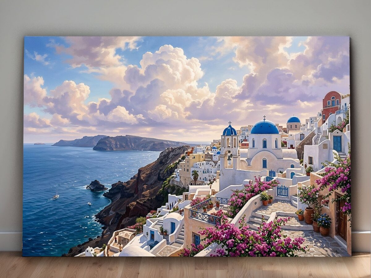 Leinwandbild Santorini Griechenland Meer Mediterran Canvas Wandbild