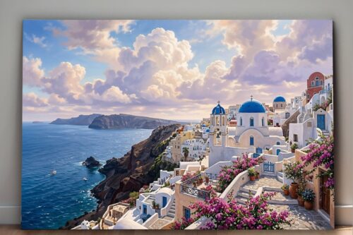 Leinwandbild Santorini Griechenland Meer Mediterran Canvas Wandbild
