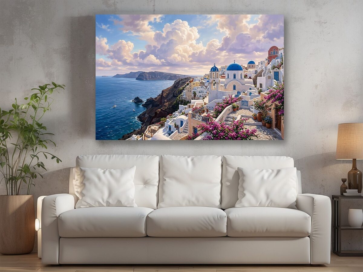 Leinwandbild Santorini Griechenland Meer Mediterran Canvas Wandbild