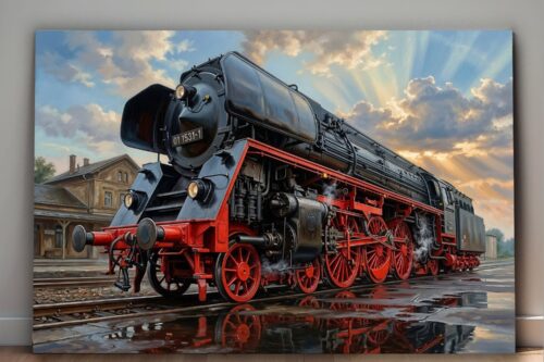 57-1331.jpg Leinwandbild Dampflok 01 1531-1 Eisenbahn Bahnhof Kunstdruck