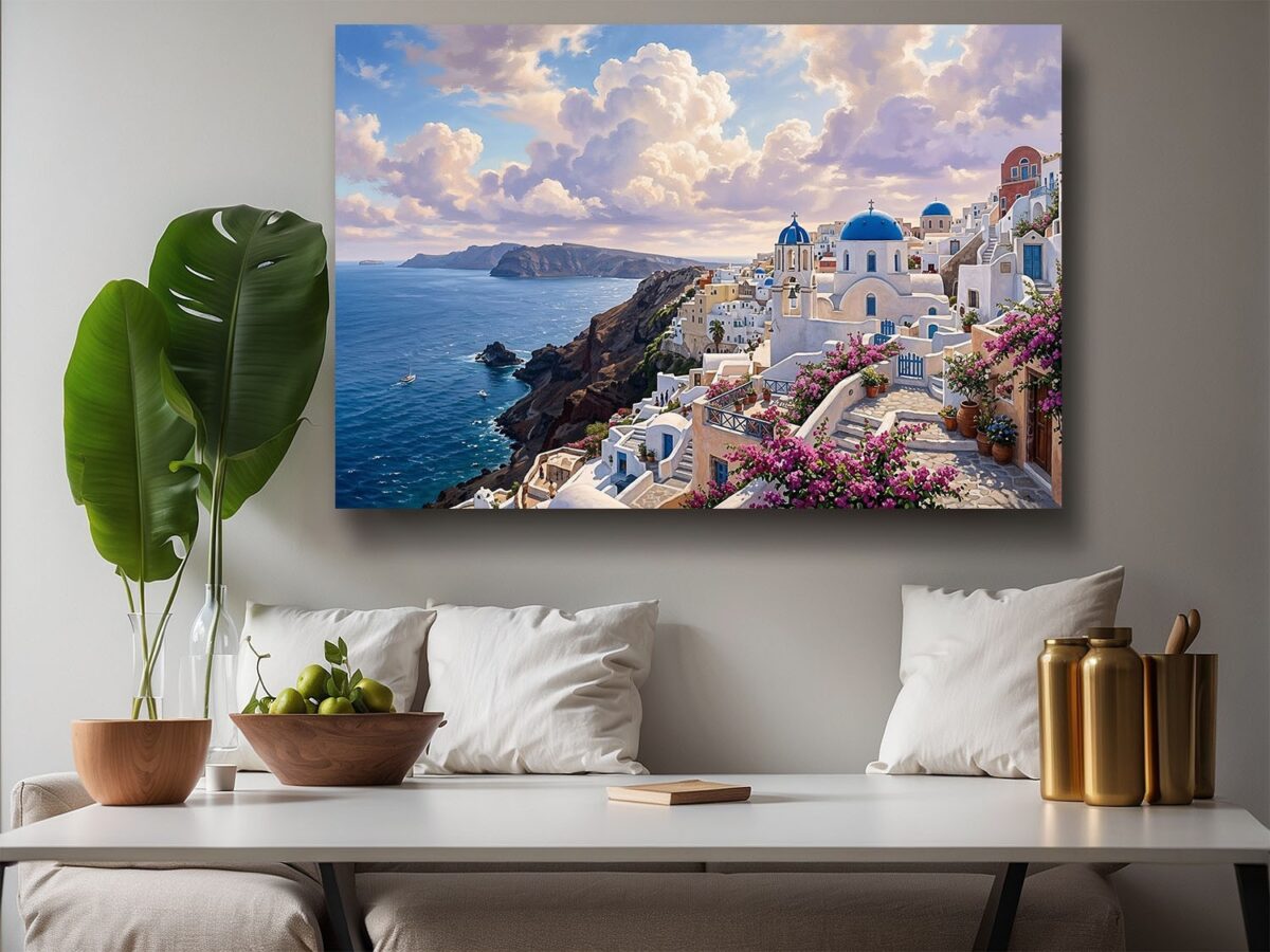 Leinwandbild Santorini Griechenland Meer Mediterran Canvas Wandbild