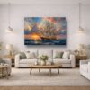 Segelschiff Leinwandbild Sonnenuntergang Meer Maritim Wandbild Großsegler Nautik