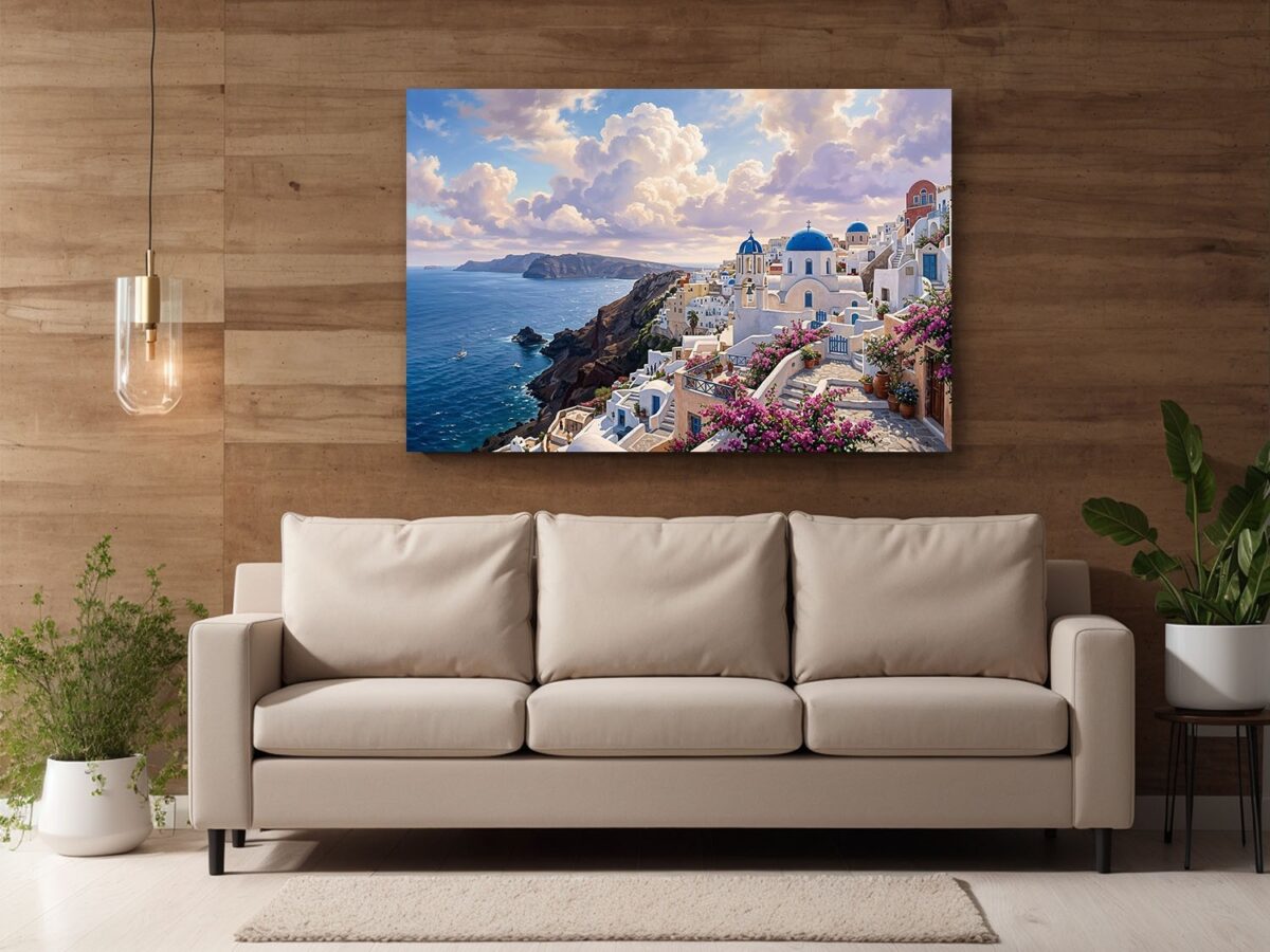 Leinwandbild Santorini Griechenland Meer Mediterran Canvas Wandbild