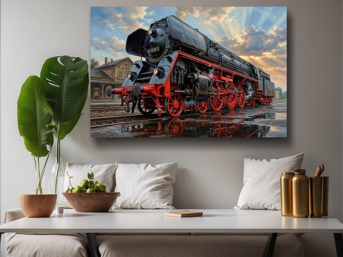 57-1339.jpg Leinwandbild Dampflok 01 1531-1 Eisenbahn Bahnhof Kunstdruck