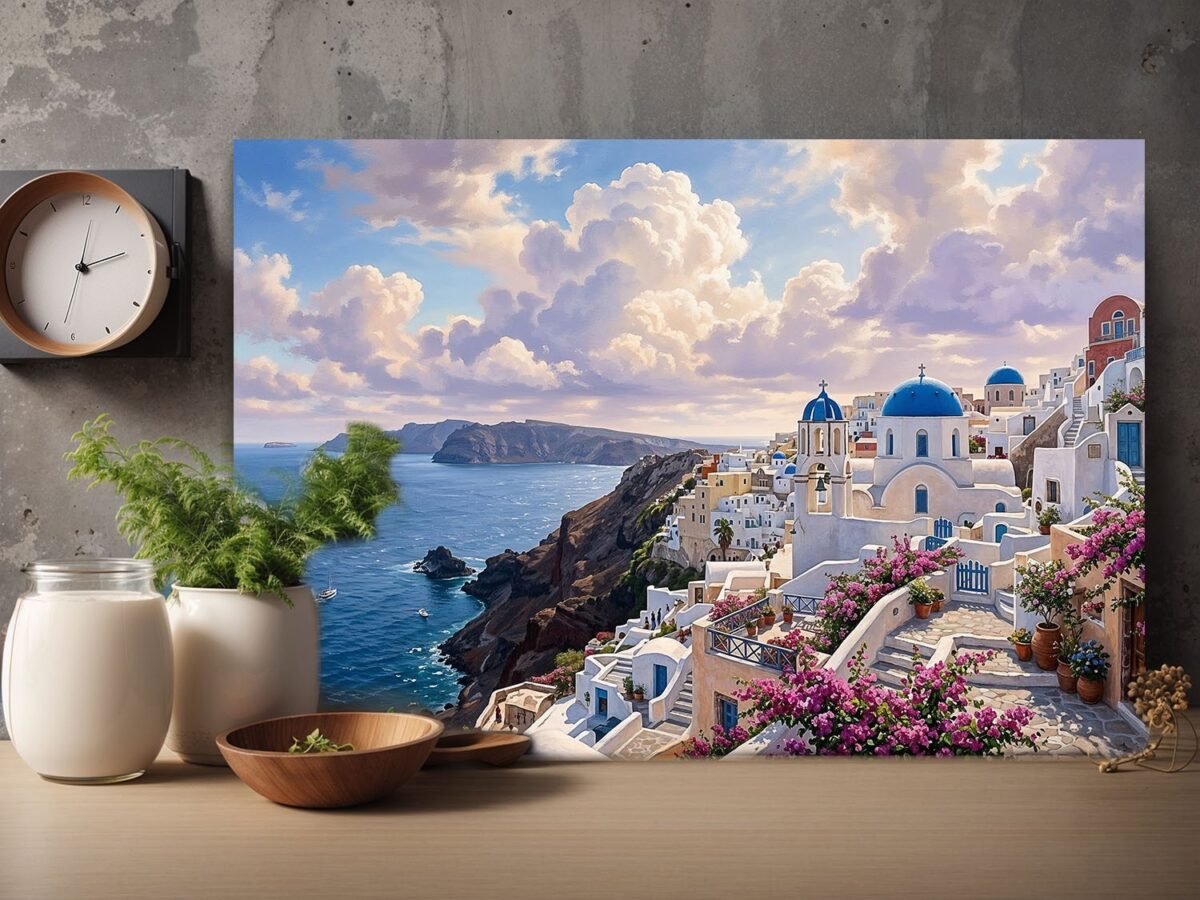 Leinwandbild Santorini Griechenland Meer Mediterran Canvas Wandbild