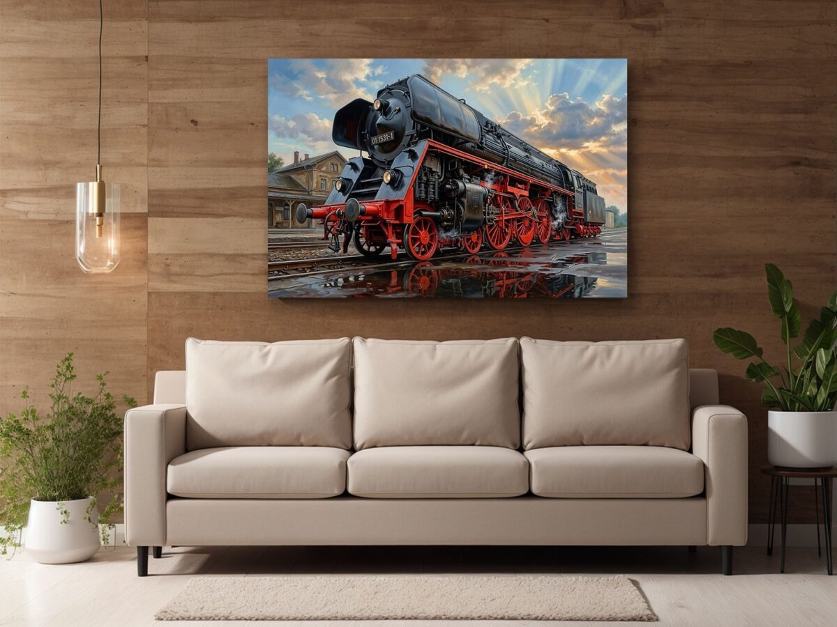 57-1343.jpg Leinwandbild Dampflok 01 1531-1 Eisenbahn Bahnhof Kunstdruck