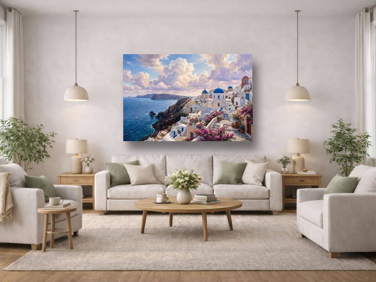 Leinwandbild Santorini Griechenland Meer Mediterran Canvas Wandbild
