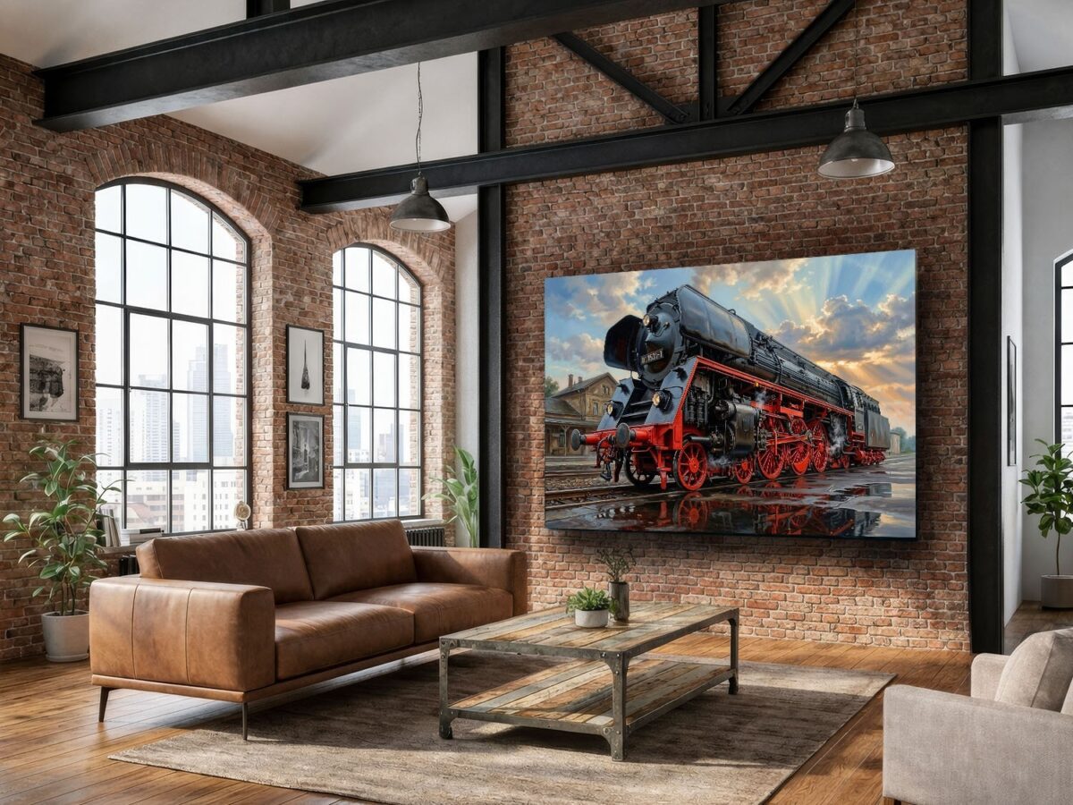 57-1357.jpg Leinwandbild Dampflok 01 1531-1 Eisenbahn Bahnhof Kunstdruck