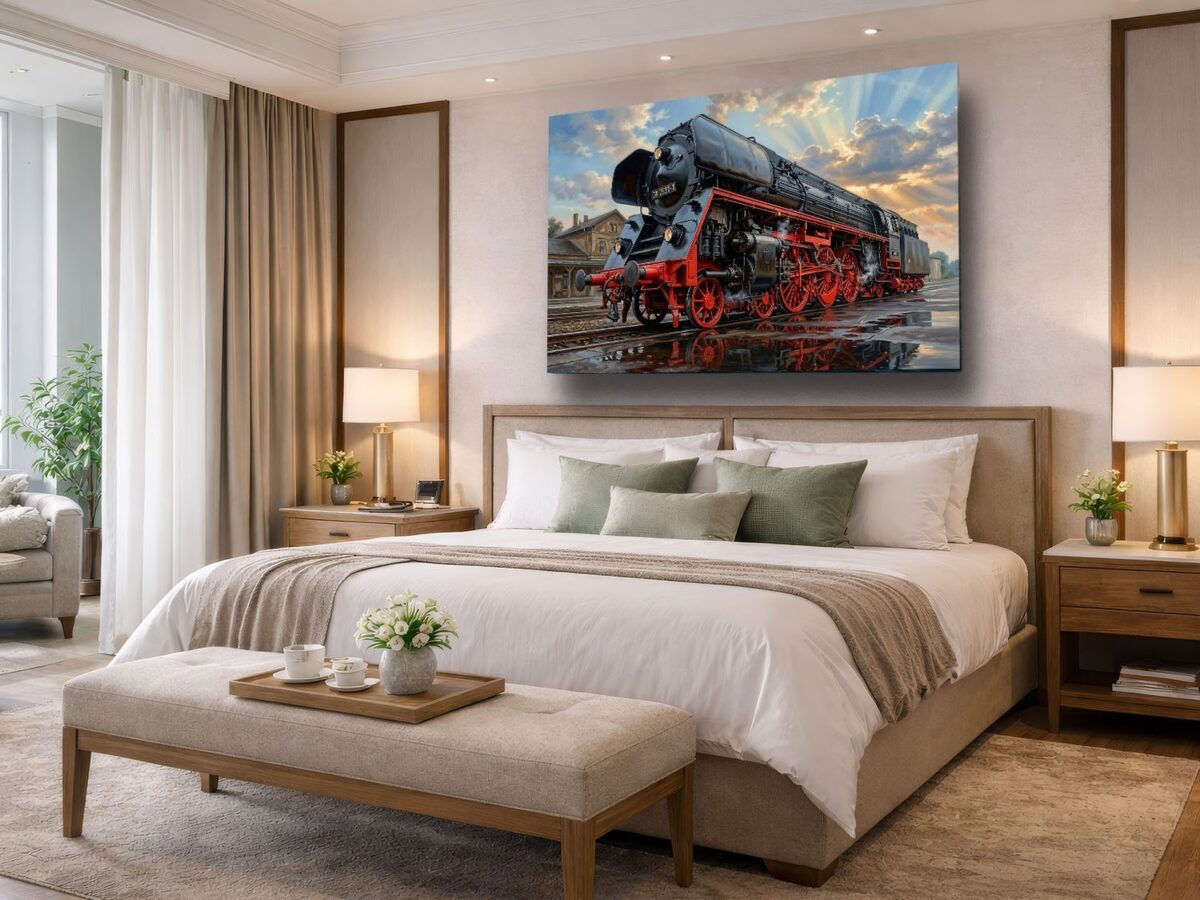 57-1359.jpg Leinwandbild Dampflok 01 1531-1 Eisenbahn Bahnhof Kunstdruck