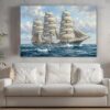57-1403.jpg Leinwandbild Segelschiff Dreimaster auf hoher See Maritim Wandbild