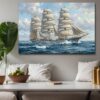 57-1407.jpg Leinwandbild Segelschiff Dreimaster auf hoher See Maritim Wandbild