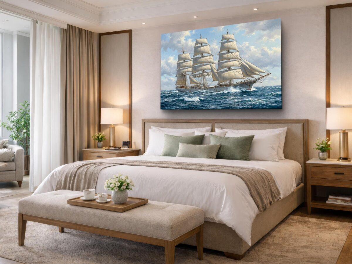 57-1410.jpg Leinwandbild Segelschiff Dreimaster auf hoher See Maritim Wandbild
