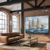 57-1413.jpg Leinwandbild Segelschiff Dreimaster auf hoher See Maritim Wandbild