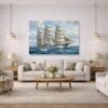 57-1419.jpg Leinwandbild Segelschiff Dreimaster auf hoher See Maritim Wandbild