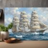 57-1421.jpg Leinwandbild Segelschiff Dreimaster auf hoher See Maritim Wandbild