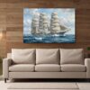 57-1423.jpg Leinwandbild Segelschiff Dreimaster auf hoher See Maritim Wandbild