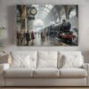 57-1427.jpg Leinwandbild Dampflok im historischen Bahnhof – Eisenbahn Nostalgie