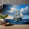 Segelschiff auf hoher See , Digital Art, Bild auf Leinwand