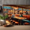 American Diner Szene – wie Ölgemälde, Digital Art, KI Art