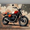 Retro Motorrad KunstBild auf Leinwand – Vintage Wandbild