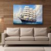 Segelschiff auf hoher See, auf Leinwand, wie Ölgemälde, Digital Art,