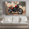 Retro Motorrad KunstBild auf Leinwand – Vintage Wandbild