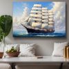 Segelschiff auf hoher See, auf Leinwand, wie Ölgemälde, Digital Art,