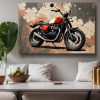 Retro Motorrad KunstBild auf Leinwand – Vintage Wandbild