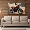 Retro Motorrad KunstBild auf Leinwand – Vintage Wandbild