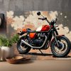 Retro Motorrad KunstBild auf Leinwand – Vintage Wandbild