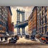 Manhattan Bridge in den 1920er Jahren, Digital Art, KI Art