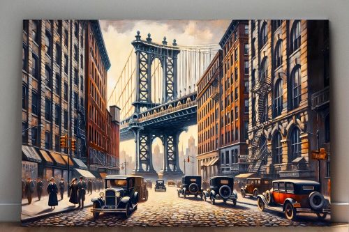 Manhattan Bridge in den 1920er Jahren, Digital Art, KI Art