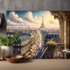 Frühstück in Paris mit Ausblick, Digital Art, KI Art