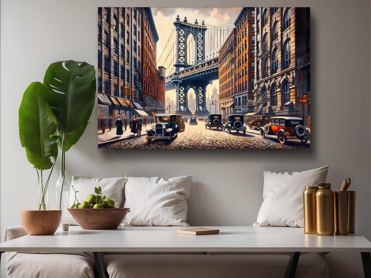 Manhattan Bridge in den 1920er Jahren, Digital Art, KI Art