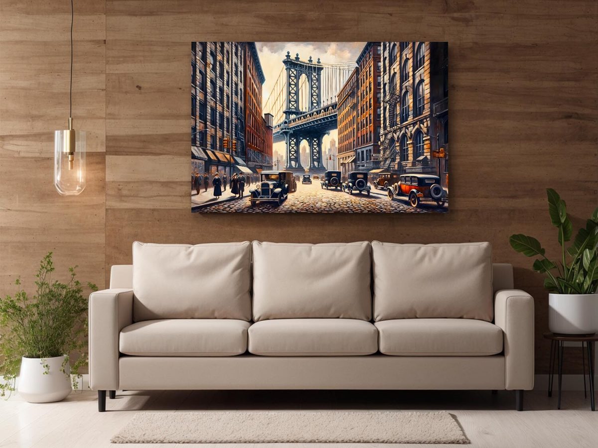 Manhattan Bridge in den 1920er Jahren, Digital Art, KI Art