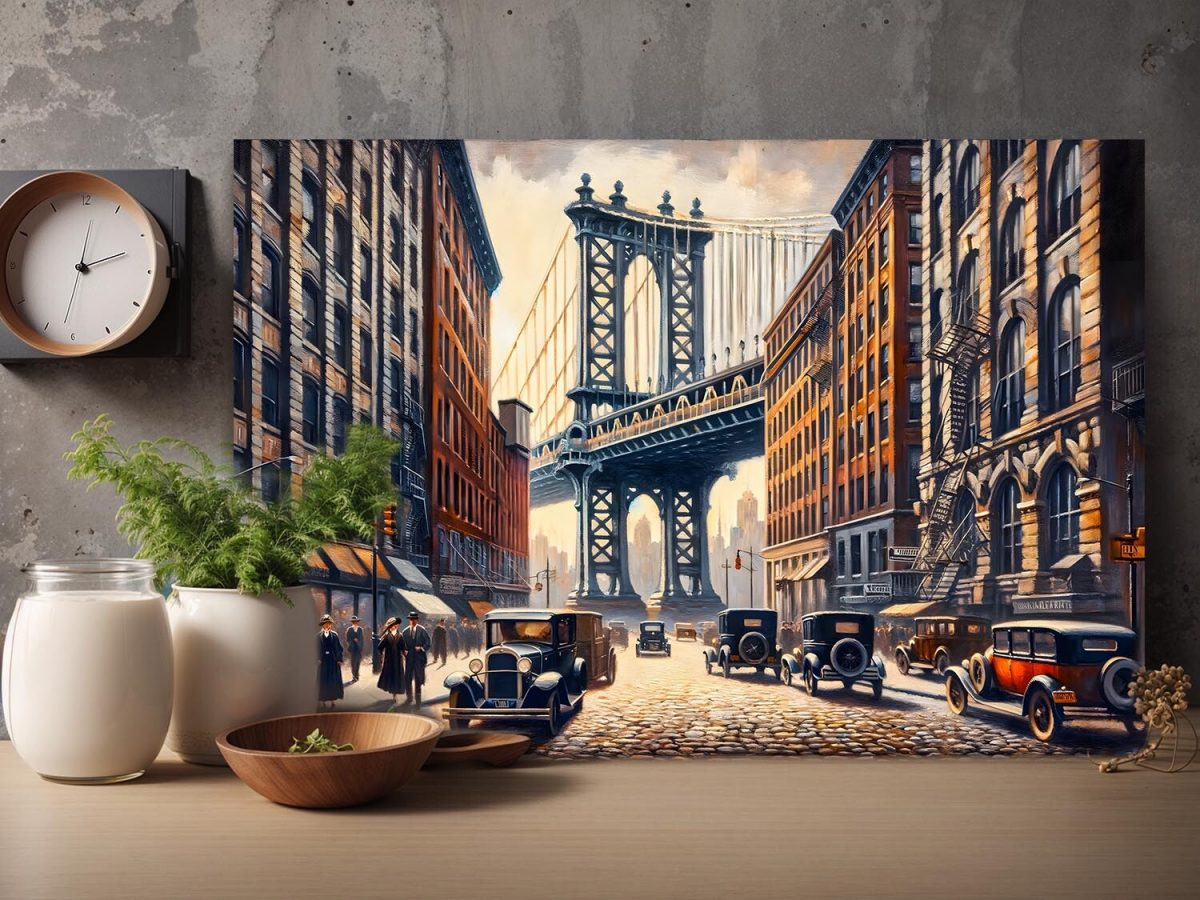 Manhattan Bridge in den 1920er Jahren, Digital Art, KI Art