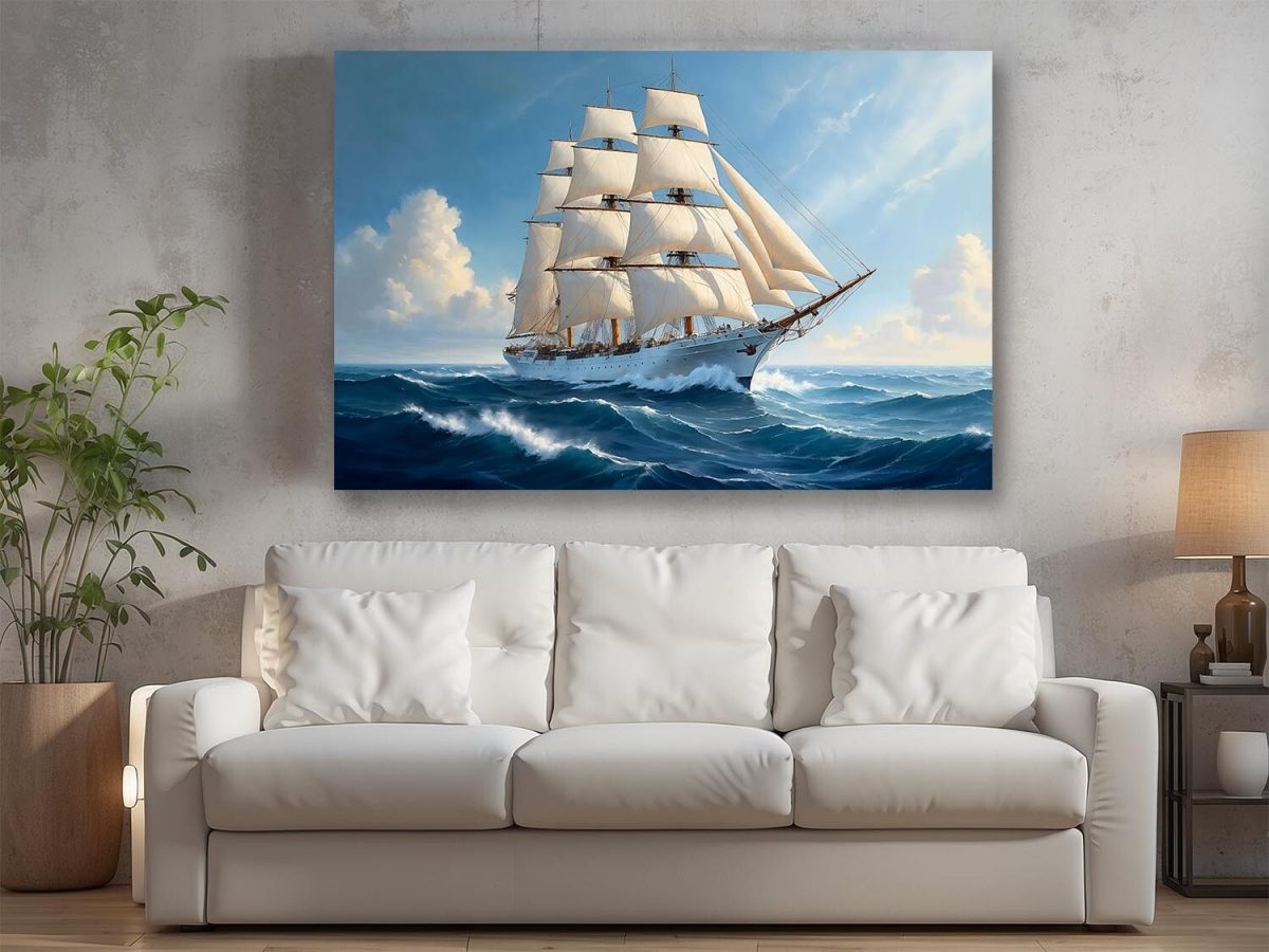57-226.jpg Segelschiff in stürmischer See , Bild auf Leinwand,
