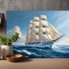 57-229.jpg Segelschiff in stürmischer See , Bild auf Leinwand,