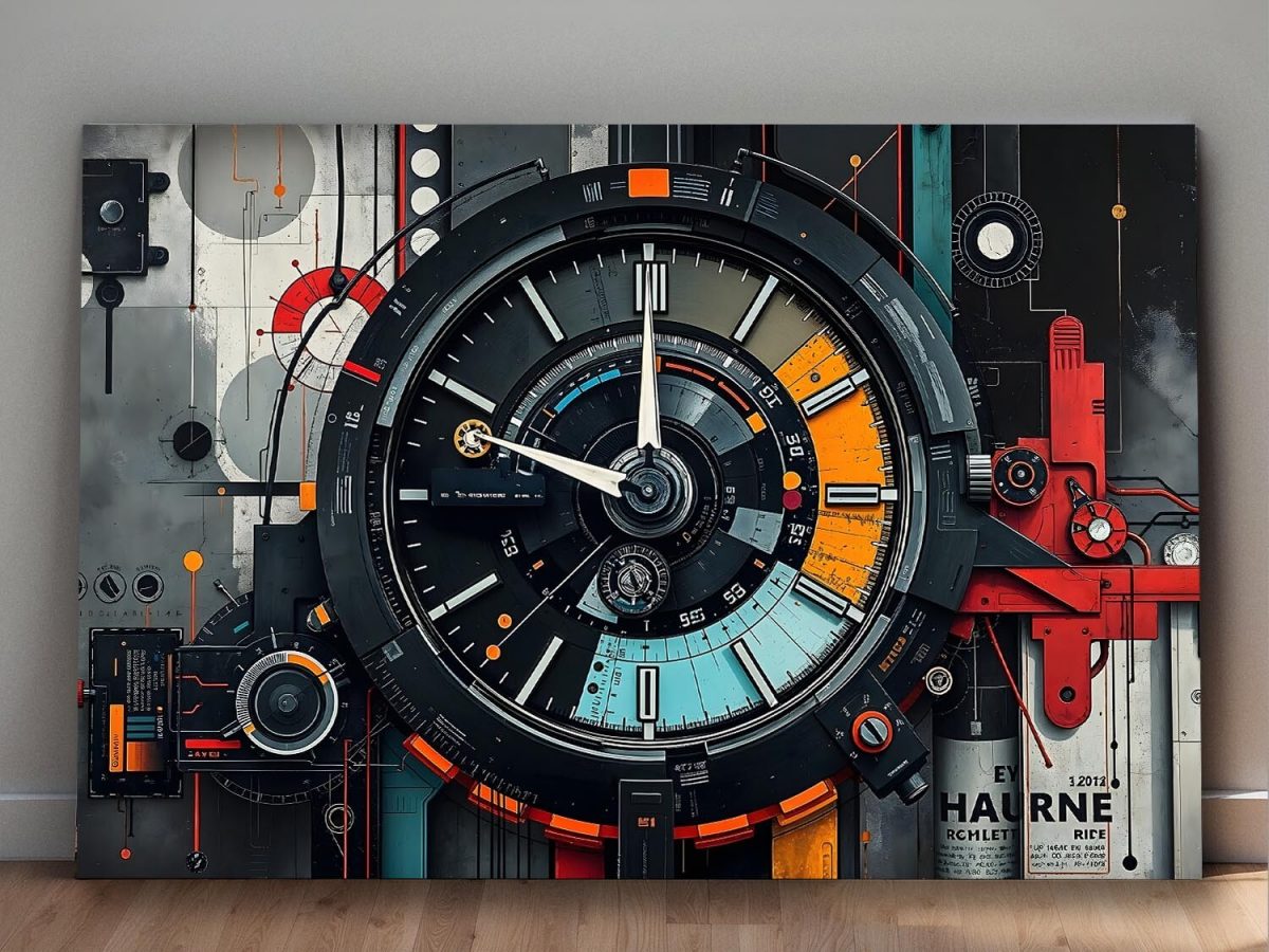 Tech Chronograph, Digital Art, Bild auf Leinwand