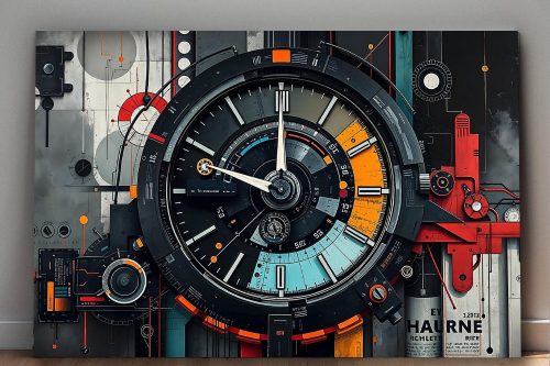 Tech Chronograph, Digital Art, Bild auf Leinwand