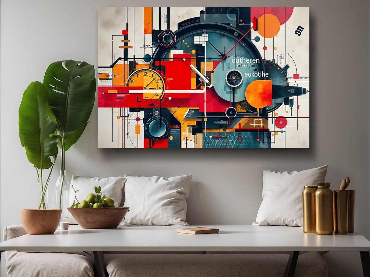 Mechanische Komplexität, Digital Art, Bild auf Leinwand