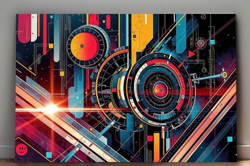 Cyber Mechanics, Digital Art, Bild auf Leinwand