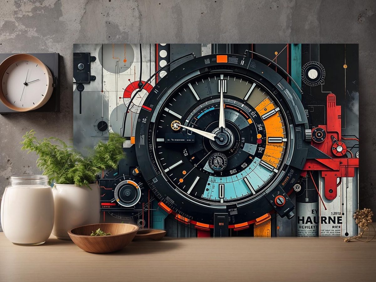 Tech Chronograph, Digital Art, Bild auf Leinwand