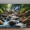 57-252.jpg Flusslandschaft mit Wasserfall und Felsen im Wald, Digital Art, KI Art