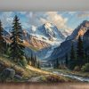 Alpenlandschaft mit Gletscher- Wandbild auf Leinwand